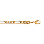 Bracelet en plaqu or chane maille figaro 1 + 3 largeur 4mm et longueur 18cm