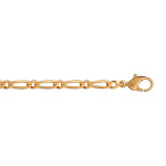 Bracelet en plaqu or chane maille figaro 1 + 1 largeur 3mm et longueur 18cm