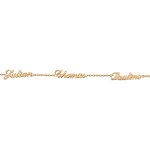 Bracelet en plaqu or chane maille forat avec dcoupe anglaise 3 prnoms au milieu - longueur 18, 5cm ...