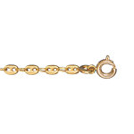 Bracelet en plaqu or chane maille grains de caf largeur 3mm et longueur 18cm