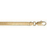Bracelet en plaqu or chane maille miroir largeur 4mm et longueur 18cm