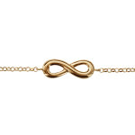 Bracelet en plaqué or chaîne avec au milieu symbole infini lisse - longueur 16cm + 2cm de rallonge Bracelet en plaqué or chaîne avec au milieu symbole infini lisse - longueur 16cm + 2cm de rallonge