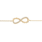 Bracelet en plaqu� or cha�ne avec symbole infini et oxydes blancs sertis 16 + 3cm
