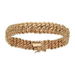 Bracelet en plaqu or gourmette amricaine massive 10mm 19, 5cm