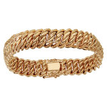 Bracelet en plaqu or gourmette amricaine massive 12mm 20, 5cm