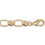 Bracelet en plaqu or avec grosses mailles ovales fermoir mousqueton 19 + 3cm
