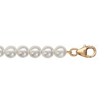 Bracelet en plaqu or et perles swarovski blanches de 5mm - longueur 18cm + 3cm de rallonge