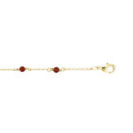 Bracelet en plaqu� or pierre agate rouge fonc� v�ritable 16 + 2cm