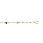 Bracelet en plaqu� or pierre agate verte v�ritable 16 + 2cm