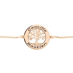Bracelet en plaqu or rose chane avec pastille  graver petit arbre de vie 20mm 15, 5 + 3cm