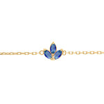 Bracelet en plaqu� or trois navettes d'oxyde bleu - 15. 5 + 2. 5cm