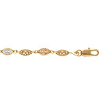 Bracelet en plaqu� or tutti frutti motif filigrane et navettes d'oxydes multi couleur - 16 + 3cm