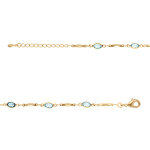 Bracelet en plaqu� or tutti frutti navettes d'oxydes d�grad� de bleu et baguettes - 16 + 3cm