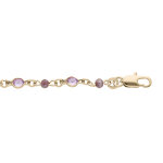 Bracelet en plaqu� or tutti frutti avec pierres violettes 16 + 3cm