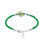 Bracelet stella mia en acier goutte nacre et r�sine bleue verte cordon vert - 16 + 3cm