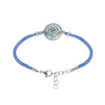 Bracelet stella mia en acier rsine et nacre fleur cordon bleu - 16 + 3cm