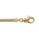Bracelet en vermeil cha�ne tube serpent pour coulissant - 18cm fermoir mousqueton