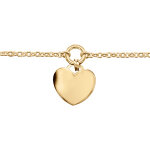 Bracelet en vermeil avec chaînette pampille coeur - 16 + 3cm réglable Bracelet en vermeil avec chaînette pampille coeur - 16 + 3cm réglable