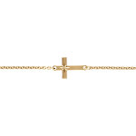 Bracelet en vermeil maille forcat croix plate lisse diamanté etoile - 18cm Bracelet en vermeil maille forcat croix plate lisse diamanté etoile - 18cm