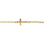 Bracelet en vermeil maille grain de café croix plate lisse - 18cm Bracelet en vermeil maille grain de café croix plate lisse - 18cm