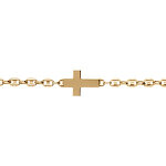 Bracelet en vermeil maille grain de café croix plate lisse - 19cm Bracelet en vermeil maille grain de café croix plate lisse - 19cm