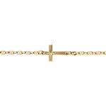 Bracelet en vermeil maille grain de café croix plate lisse diamanté etoile - 17cm Bracelet en vermeil maille grain de café croix plate lisse diamanté etoile - 17cm