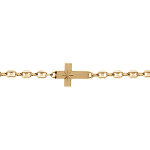Bracelet en vermeil maille grain de café croix plate lisse diamanté etoile - 19cm Bracelet en vermeil maille grain de café croix plate lisse diamanté etoile - 19cm