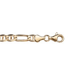 Bracelet en vermeil maille marine altern�e 6mm - 21cm