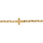 Bracelet en vermeil maille marine croix plate lisse - 19cm
