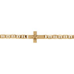 Bracelet en vermeil maille marine croix plate lisse diamant� etoile - 19cm