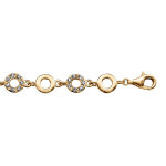 Bracelet en vermeil massif avec oxydes blancs sertis une maille sur deux - 16, 5 + 3cm