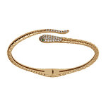 Bracelet en vermeil massif serpent articul� avec oxydes blancs - 60mm