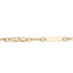 Bracelet en vermeil plaquettes rectangulaires diamantes - 16 + 2, 5cm