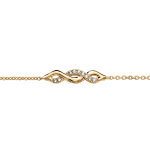 Bracelet en vermeil torsade d'oxydes blancs sertis - 16 + 3cm