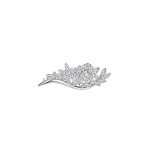 Broche en argent rhodi bouquet avec oxydes blancs sertis 28. 10 x 10. 8mm