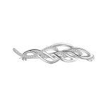 Broche en argent rhodi avec oxydes blancs sertis 45. 60 x 12. 2mm