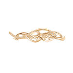 Broche en plaqu or motif avec oxydes blancs sertis 4. 6x1. 2 cm