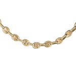 Chane en acier et pvd jaune maille grain caf massive largeur 6mm longueur 55cm