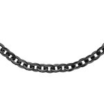 Chane en acier et pvd noir maille jaseron 42cm + 4cm de rallonge