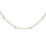 Cha�ne en argent et dorure jaune maille fantaisie avec fines boules 38cm