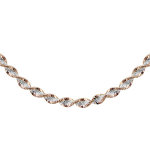 Cha�ne en argent mailles vrill�es avec dorure rose sur les bords - longueur 42cm