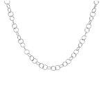 Chaîne en argent rhodié maille jaseron longueur 45cm réglable Chaîne en argent rhodié maille jaseron longueur 45cm réglable