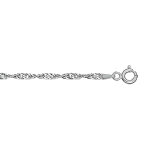 Cha�ne en argent rhodi� maille singapour largeur 2, 2mm et longueur 45cm