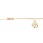 Chaîne de cheville en argent et dorure jaune chaîne avec pampille arbre de vie et boules 23 + 3cm Chaîne de cheville en argent et dorure jaune chaîne avec pampille arbre de vie et boules 23 + 3cm