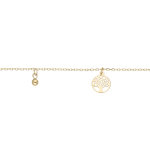 Chaîne de cheville en argent et dorure jaune avec pampilles arbre de vie et boules 23 + 3cm Chaîne de cheville en argent et dorure jaune avec pampilles arbre de vie et boules 23 + 3cm