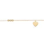 Chaîne de cheville en argent et dorure jaune avec pampille coeur et infini 23 + 3cm Chaîne de cheville en argent et dorure jaune avec pampille coeur et infini 23 + 3cm