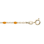 Chaîne de cheville en argent et dorure jaune avec perles orange fluo 23 + 3cm Chaîne de cheville en argent et dorure jaune avec perles orange fluo 23 + 3cm