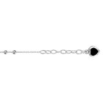Chaîne de cheville en argent avec double boules lisses et pampille coeur en oxyde noir au bout - longueur ... Chaîne de cheville en argent avec double boules lisses et pampille coeur en oxyde noir au bout - longueur ...