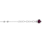 Chaîne de cheville en argent avec double boules lisses et pampille coeur en oxyde violet au bout - longueur ... Chaîne de cheville en argent avec double boules lisses et pampille coeur en oxyde violet au bout - longueur ...