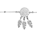 Chaîne de cheville en argent rhodié avec attrape rêve 23 + 3cm Chaîne de cheville en argent rhodié avec attrape rêve 23 + 3cm